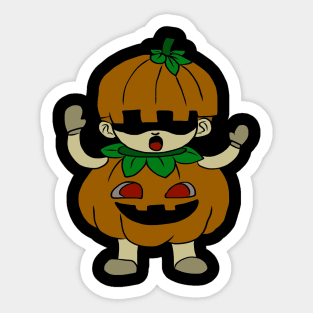 Halloween pictures on t-shirt for kids pumpkin Sticker